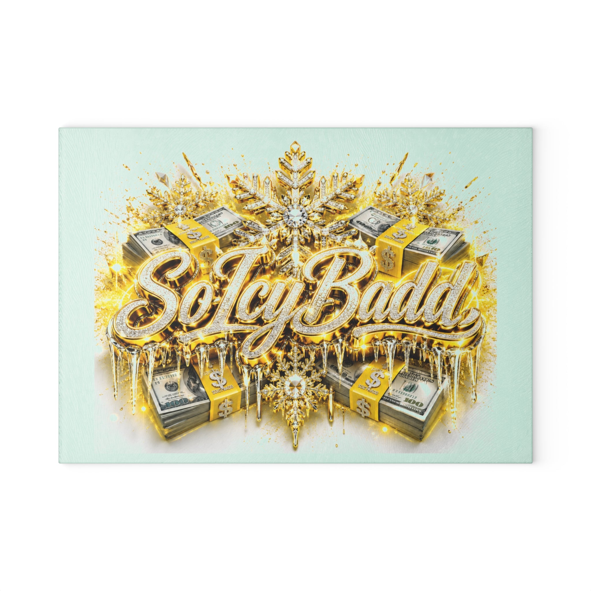 Icy Money Glass Kitchen Board