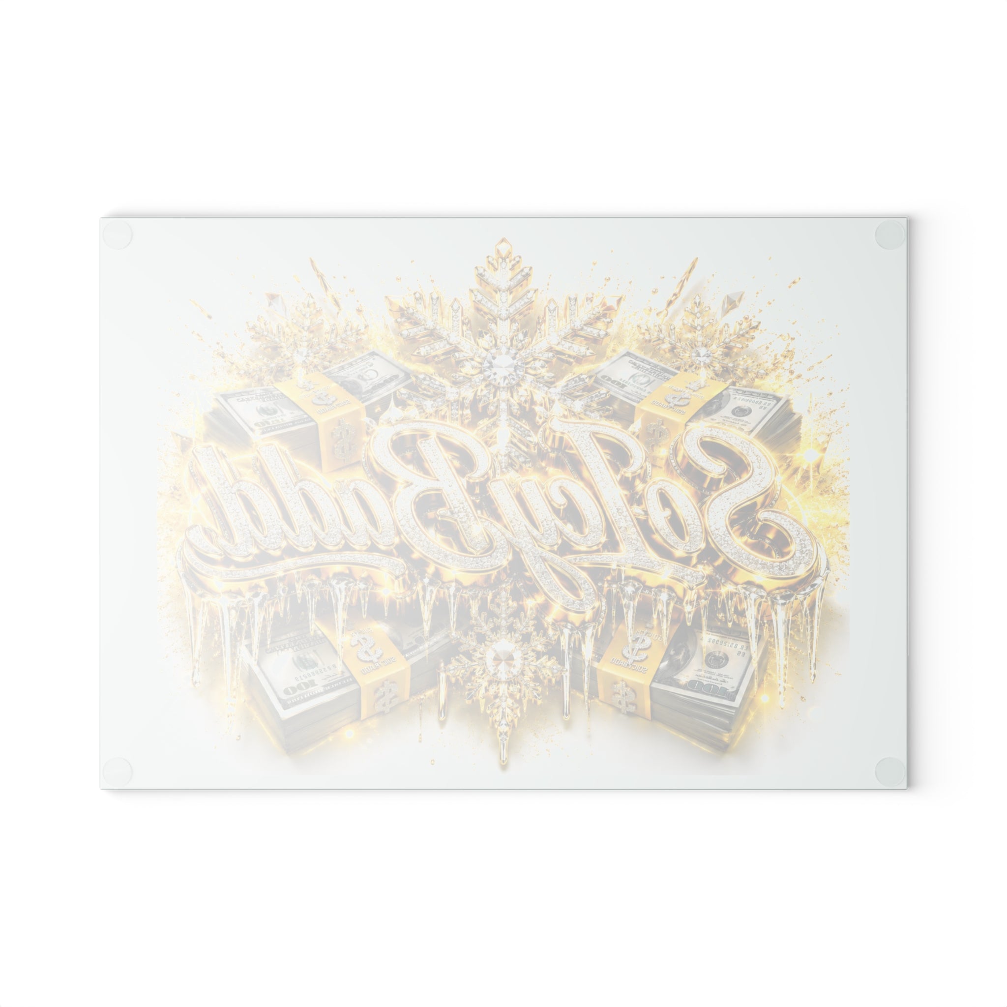 Icy Money Glass Kitchen Board