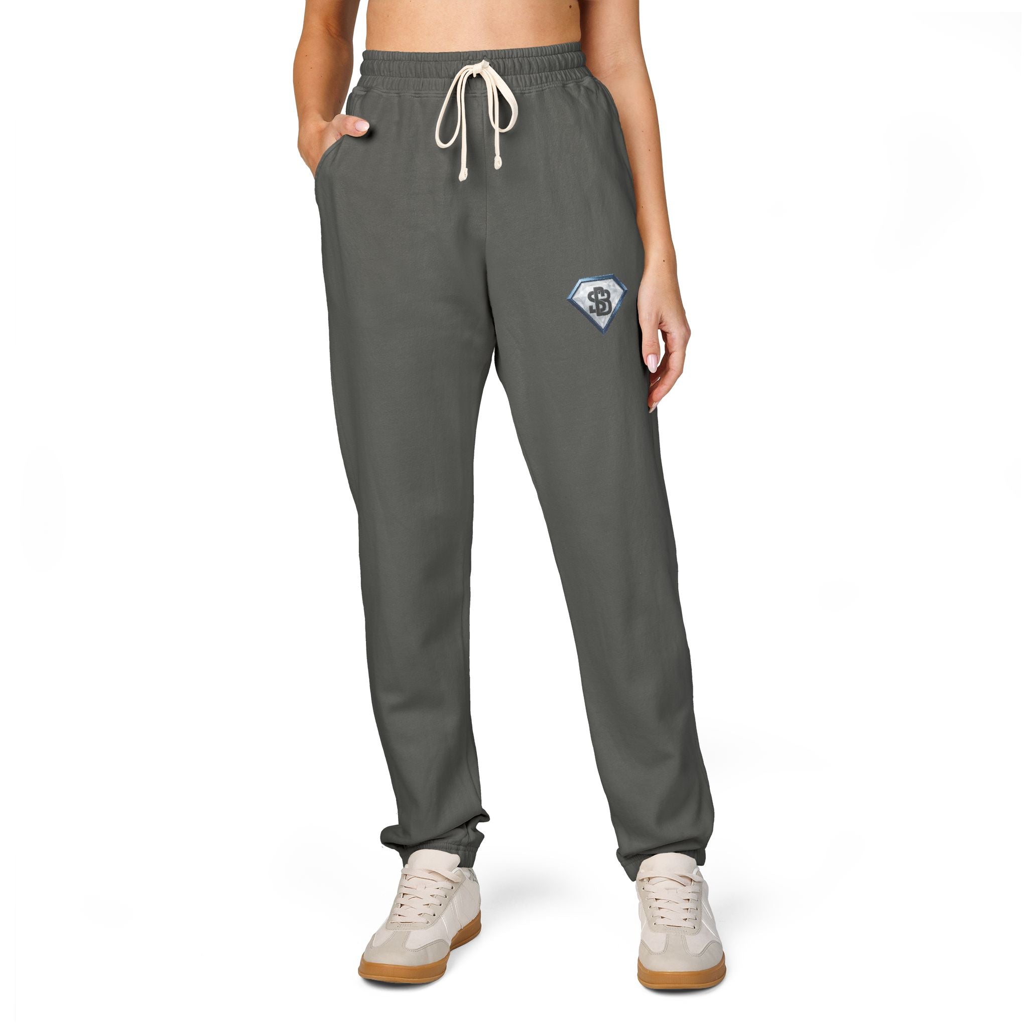 SoIcyBadd Diamond Logo Garment-Dyed Fleece Sweatpants